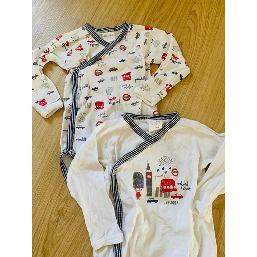 ABSORBA 2 onesies with London theme 6M